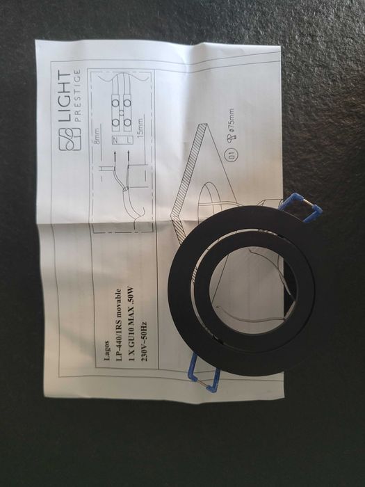 Oczko/halogen/oprawa dekoracyjna Lagos Light Prestige czarne