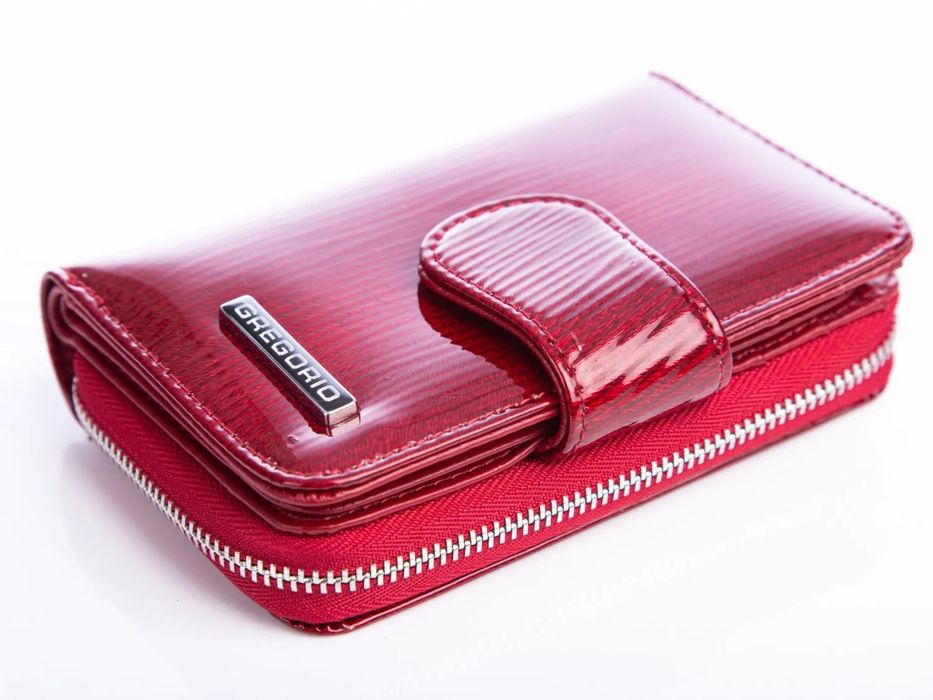 portfel damski  czerwony lakierowany  gregorio