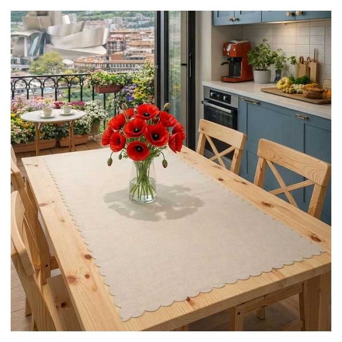 Bieżnik prostokątny Seldon 60 x 120 cm beżowy powłoka hydrofobowa Wisan WNS983 120