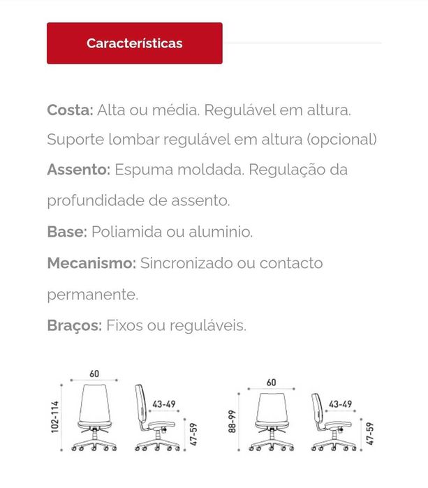 Cadeira de escritório giratória