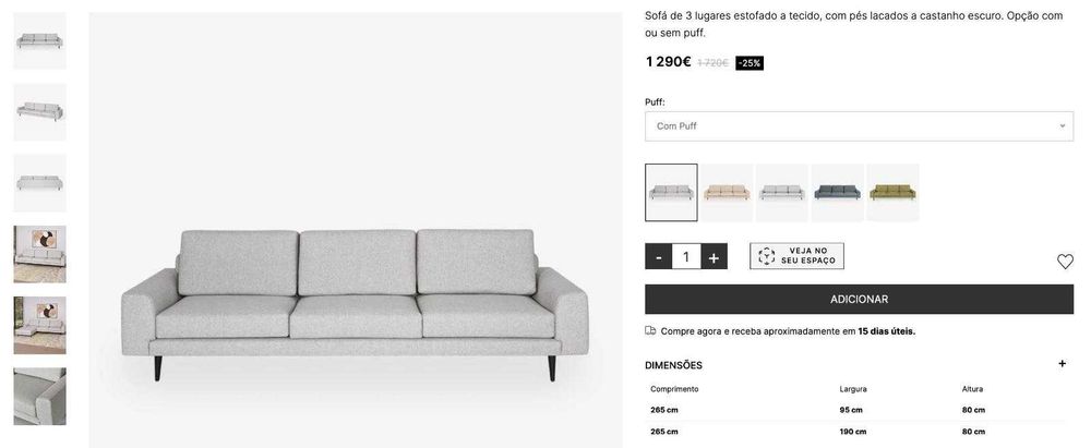 Sofá Oslo Antarte de 3 lugares Carnaxide E Queijas • OLX Portugal