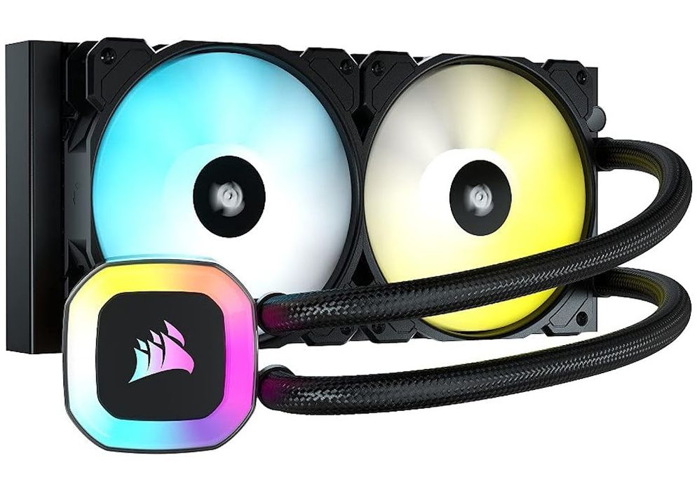 System chłodzenia cieczą Corsair H100 RGB (2x120 mm, z podświetleniem, łożysko hydrodynamiczne) (CW-9060053-WW)