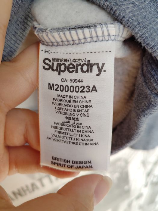 Szara bawełniana bluza superdry orange labelco