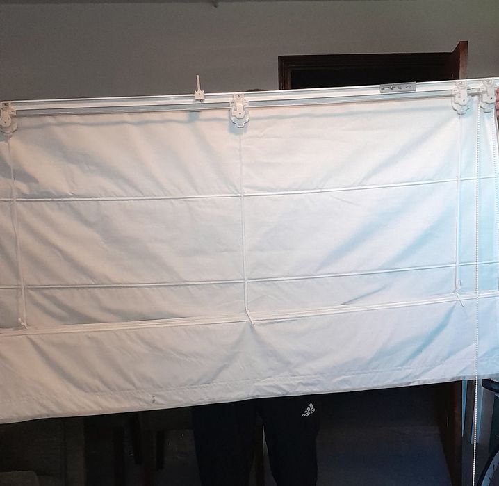 Estore 140cm tecido dobrável com hastes cor champagne acetinado