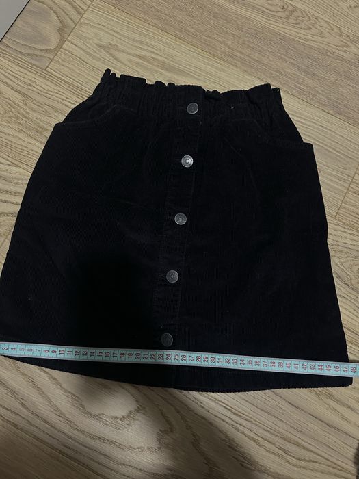 Осіння спідниця міні чорна вельветова, шкіряна