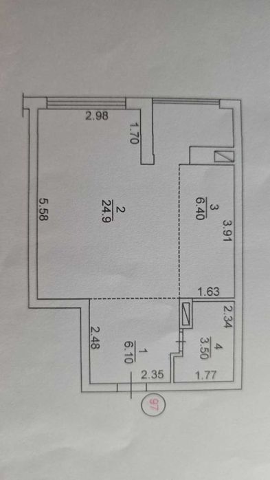 Продам 1-к 41м2 квартиру з ПОЧАТКОВИМ РЕМОНТОМ в 7км. до Києва. м. Ірпінь
