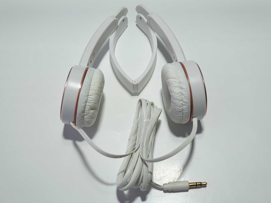 навушники Viido white mini headphones 3.5 mm jack plug foldable