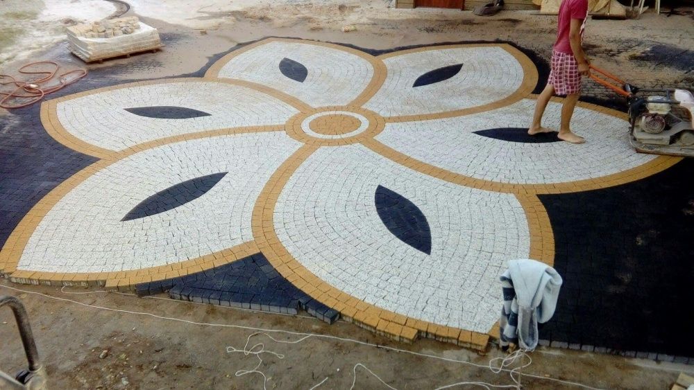 Układanie kostki brukowej, polbruku, kamienia granitowego. Ogrodzenia