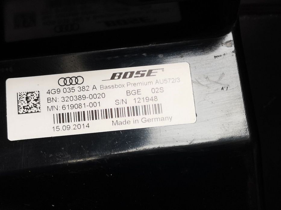 Coluna de som SUBWOOFER BOSE Audi a6 c7 4g9  carrinha 2011- EPC