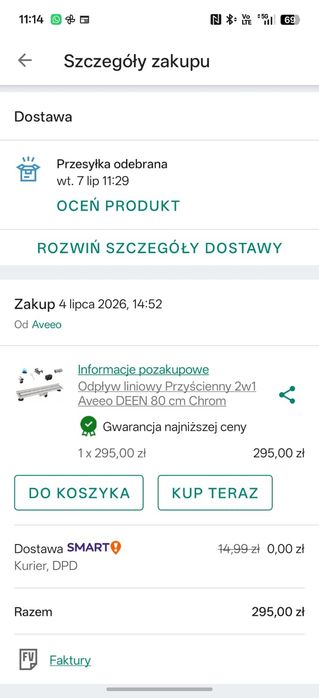 Odpływ liniowy 70 cm i 80 cm NOWE!