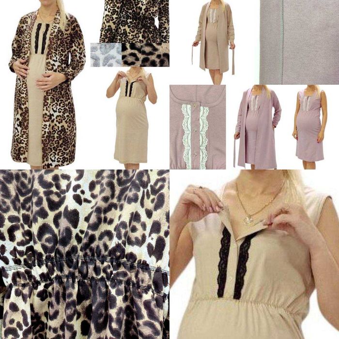 Теплий комплект в пологовий бавовняний для вагітних та годування 44-62