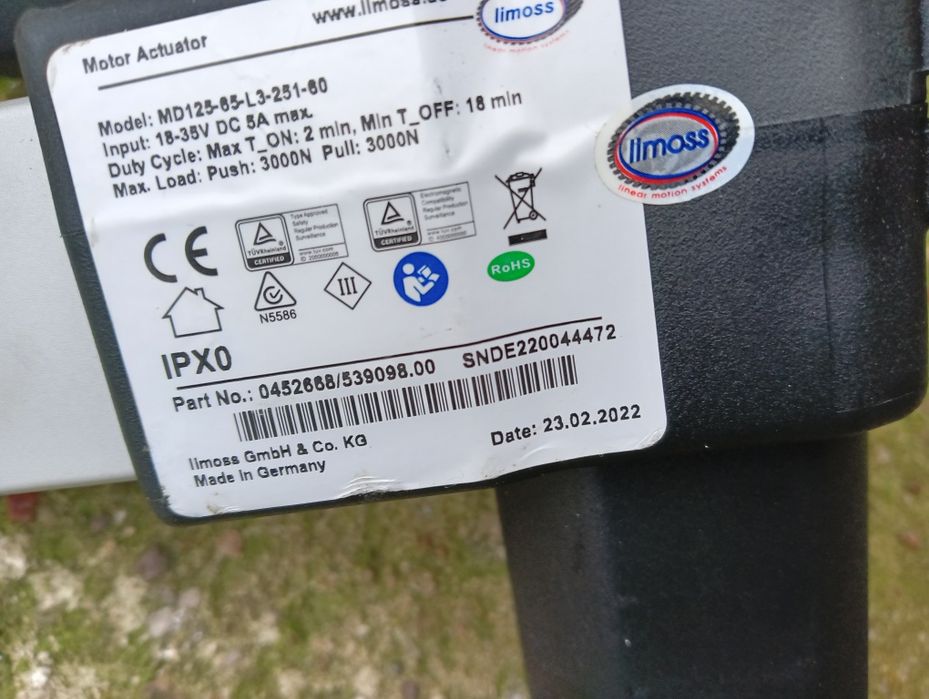 Siłownik elektryczny liniowy mega mega moc 3000N