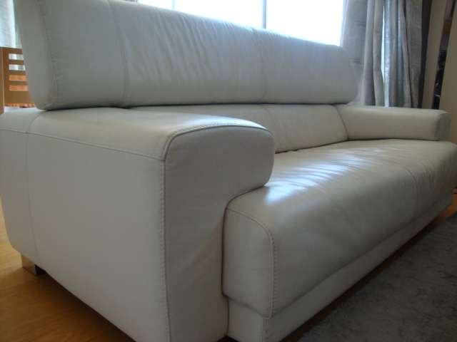 Sofá 3 lugares em Pele Italiana SPACE SOFA