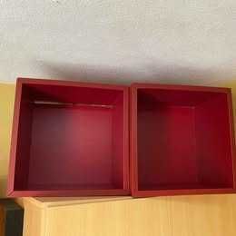 2 módulos IKEA vermelhos - cubos quadrados de parede ou arrumação