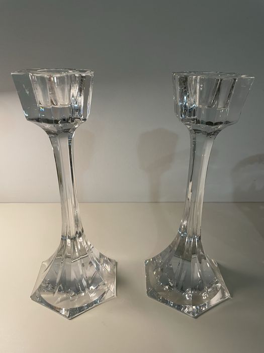 Par de Castiçais em Cristal Atlantis
