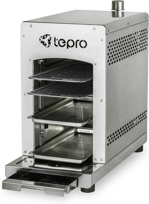 Tepro Toronto 3184 Grill do Steków do 800 °C, Srebrny, 56 x 23 x 40.5 cm