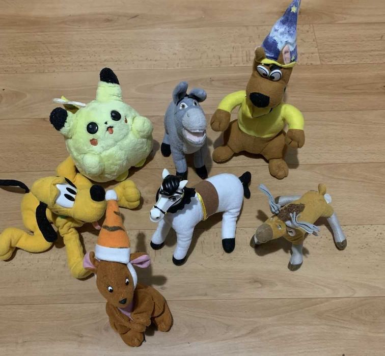 М'які іграшки з мультфільмів, Скубі Ду, Шрек, Рапунцель, Вінні Пух