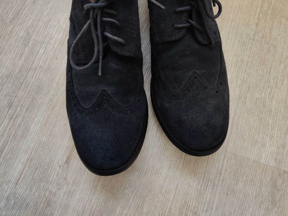 Чоловічі замшеві сині оксфорди туфлі clarks 42-43 (8-9 р) 27-27.5 см
