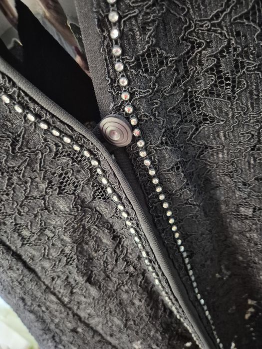 Marynarka damska czarna premium koronkowa Gemre 50 XXXXXL plus size ov