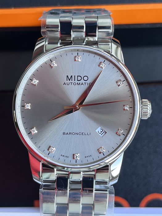 Часы с бриллиантами Mido Baroncelli 38mm (Diamond markers)
