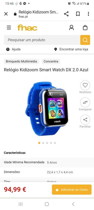 Smartwatch DX vtech como novo