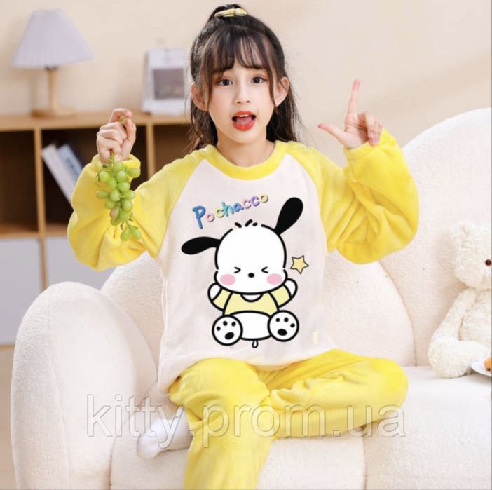 Теплая детская пижама Hello Kitty, Kuromi, Cinnamorol