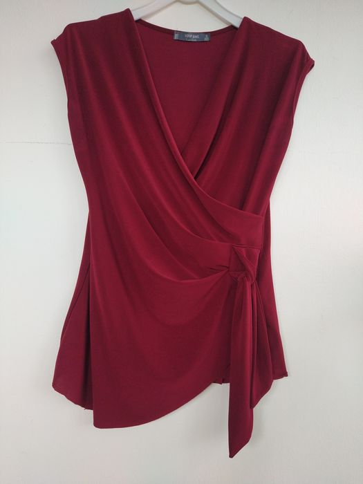 Blusa / Top bordeaux cruzada, elegante - Shop One - Tamanho S