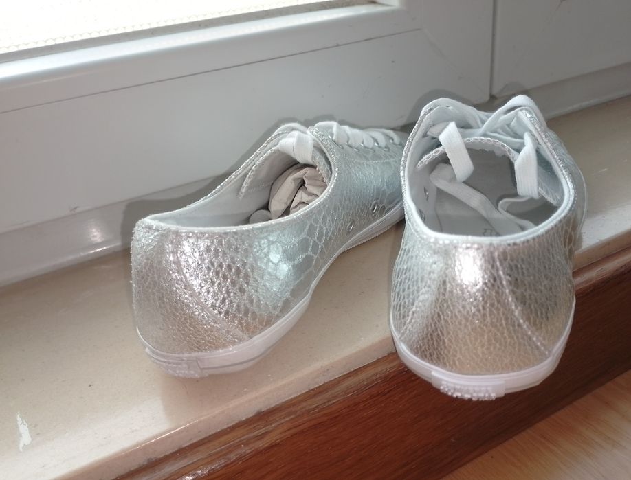 Tênis Converse All- star prateado