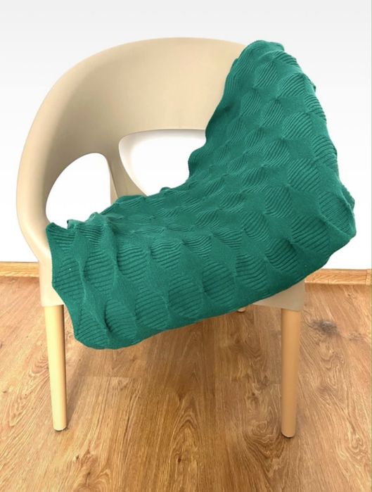 Zielony pled Ikea PS 2017 Paulin Machado designerski koc 95×160 cm idealny na zimę