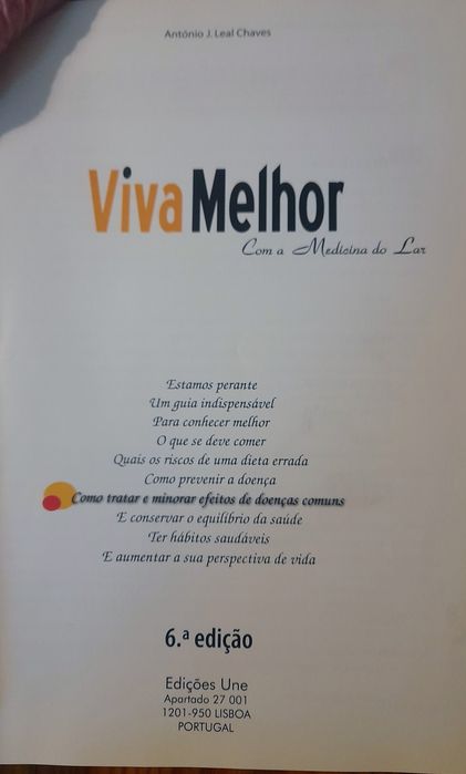 Livro Viva melhor com a medicina do lar – António J. Leal Chaves