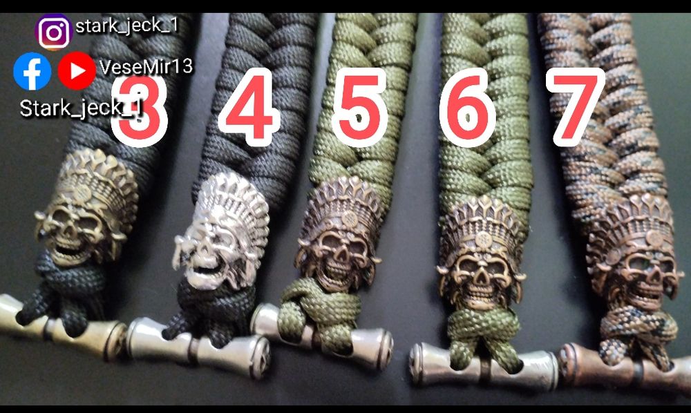 "Вождь" (Індеец)/ "Волк" браслет из паракорда 550