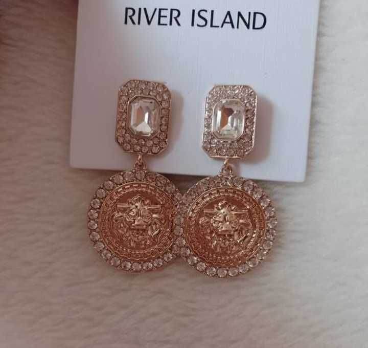RIVER ISLAND/Bogato zdobione kolczyki wieczorowe z Londynu, NOWE