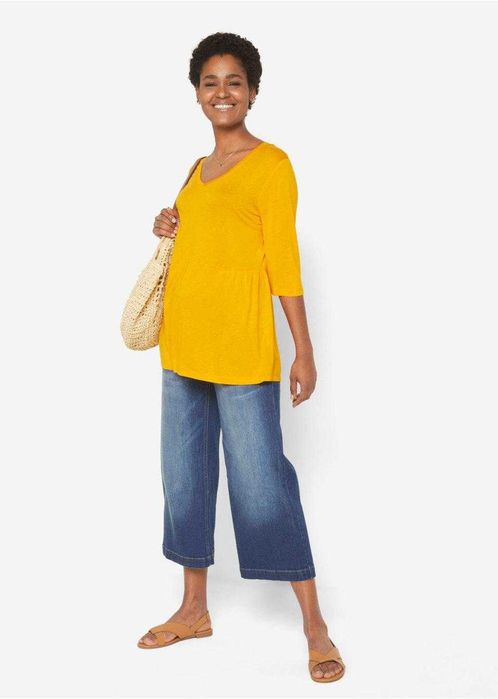 Miodowa luźna długa bluzka, tunika 40/42/44