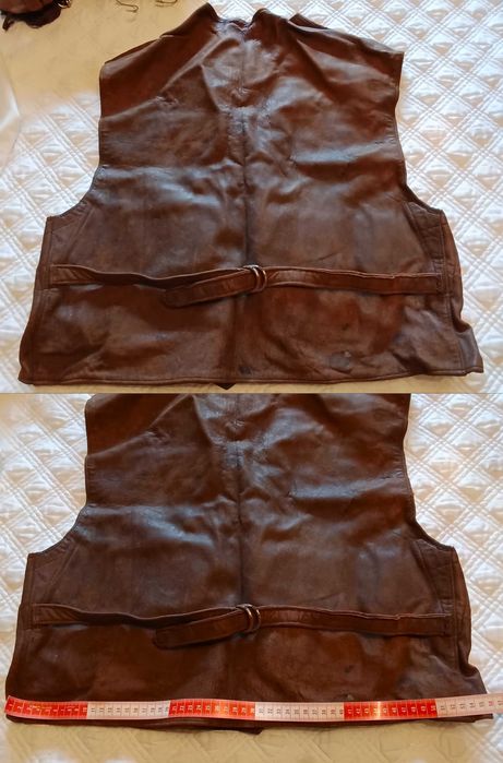 Colete de Caça antigo em pele e cartucheira