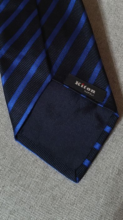 Чоловіча краватка чорно-синя Kiton Napoli, Італія