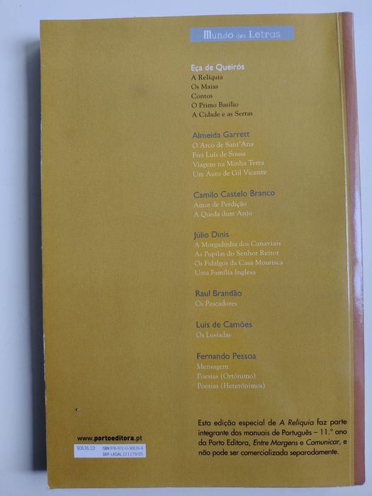 Livro de Eça de Queiroz - A Relíquia