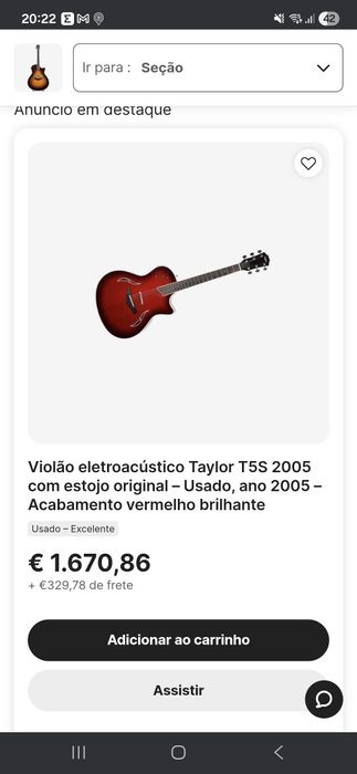 Guitarra Taylor T5 S1