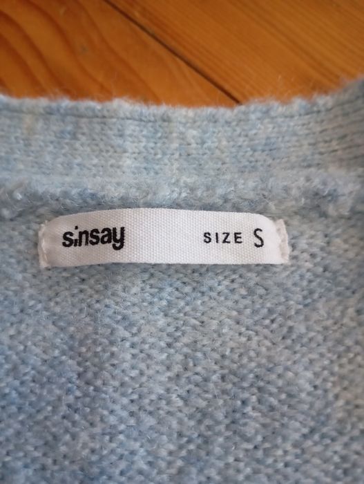 Sweter rozpinany niebieski Sinsay S