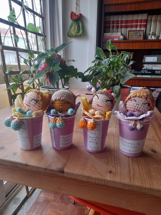 "Cup cake fairies" - bonequinhas fadas artesanais amigurumi