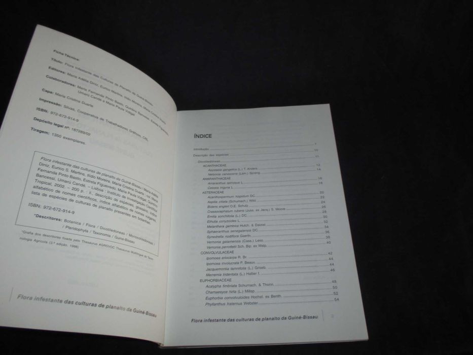Livro Flora Infestante das Culturas de Planalto da Guiné-Bissau