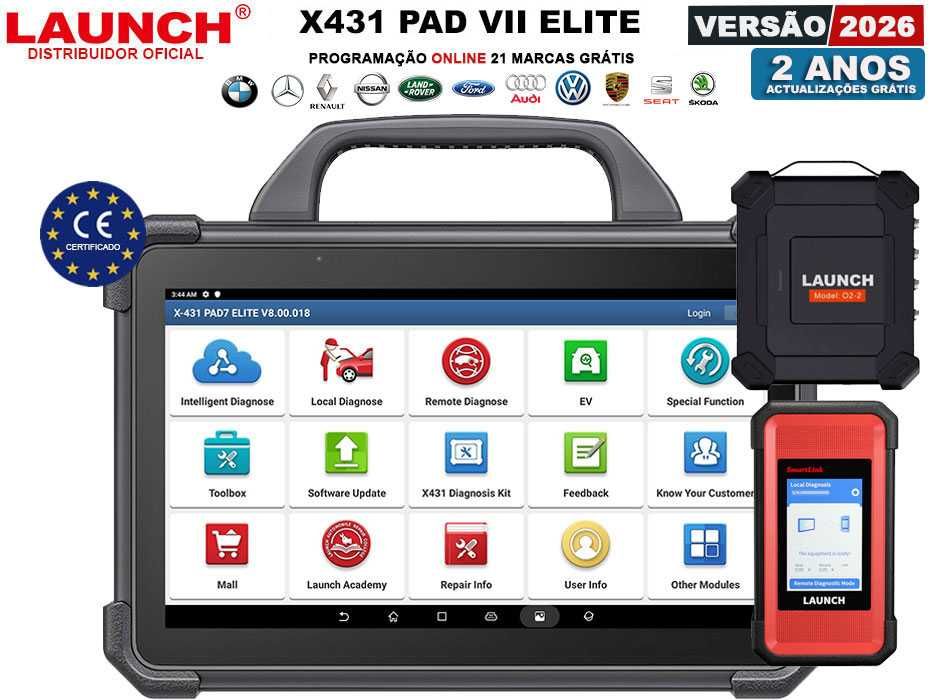 Launch X431 PAD VII Maquina Diagnóstico OBD+Osciloscópio Launch (NOVO)