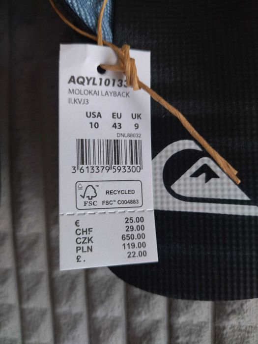Japonki Quiksilver rozmiar 43 NOWE