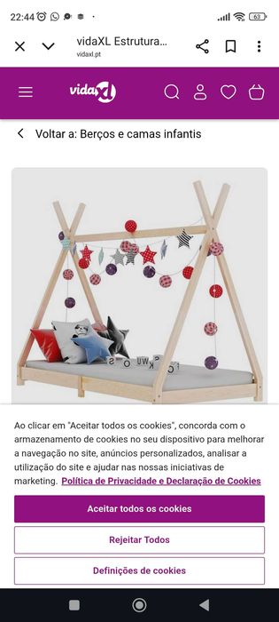Cama de criança com colchão