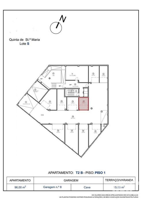 Apartamento T2 em Tavarede de 96,00 m2