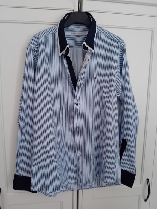 #Tommy Hilfiger koszula paski niebieska