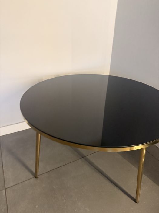 Mesa de centro vidro temperado gato preto
