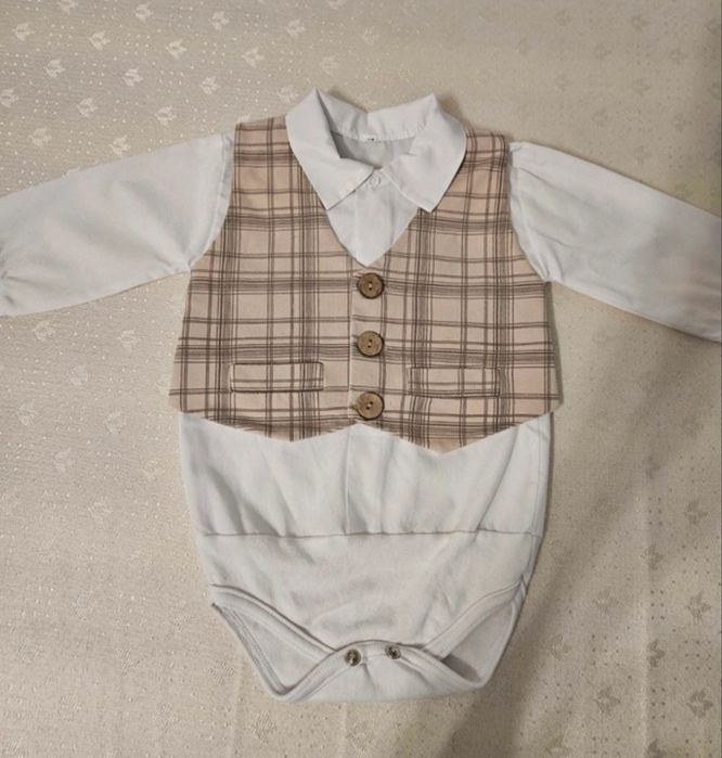 Komplet na chrzest rozmiar 74 dla chłopca zimowy ocieplane kurtka