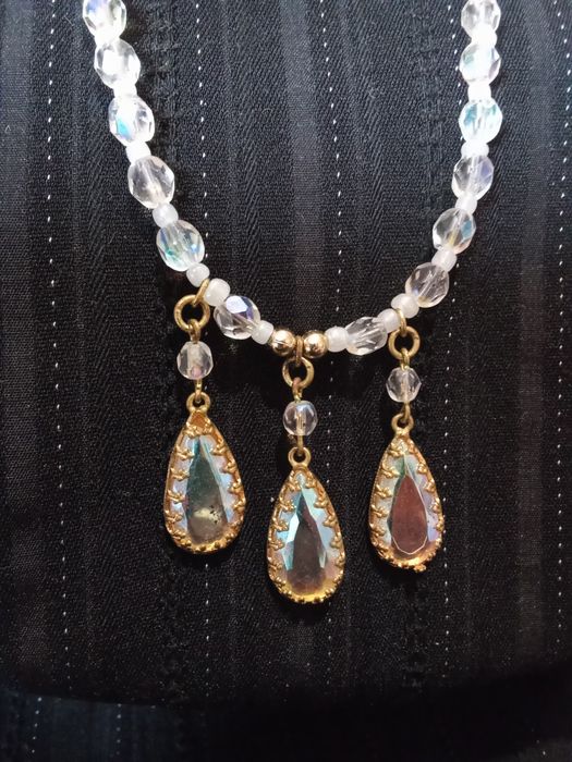 Колье чешское стекло бисер бусы ожерелье винтаж намисто