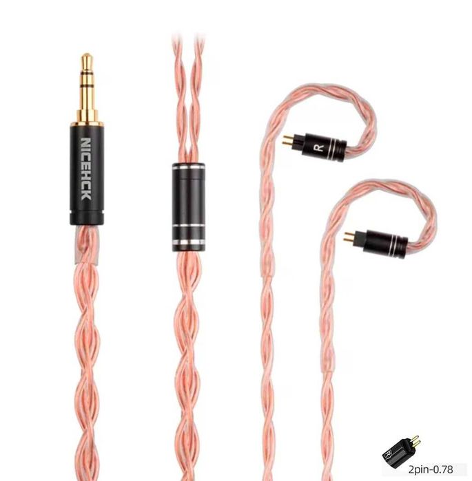 ‼️ NiceHCK GCT5 - сменный 4-х жильный медный OCC кабель для наушников!