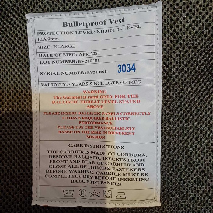Плитник плитоноска бронежилет Bulletproof Vest XL L